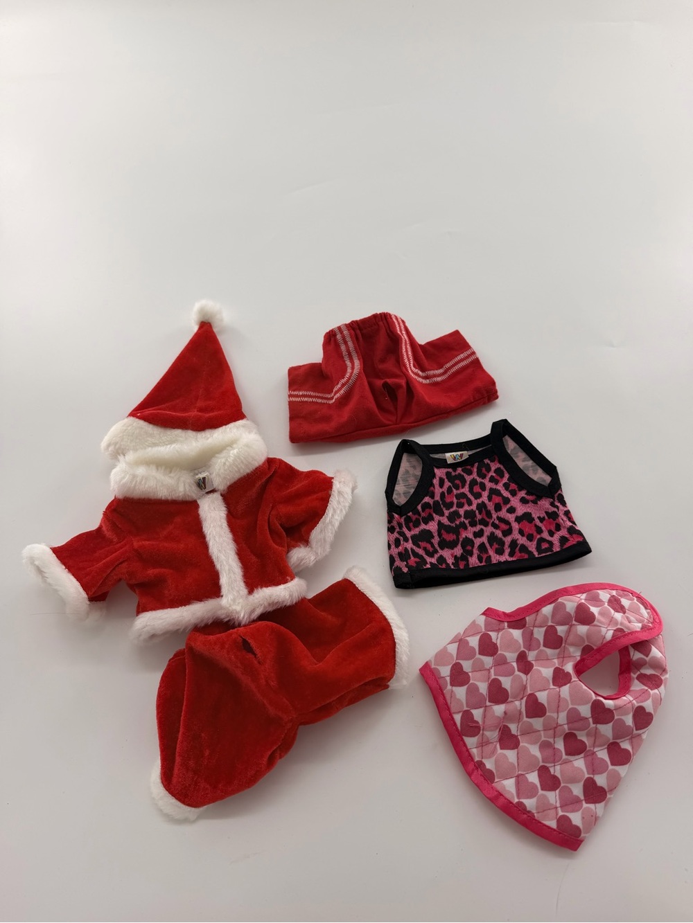 Webkinz 6pc Clothing and Accessories Bundle Santa Cheetah Pink Pants Coat